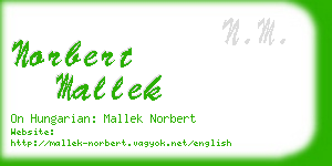 norbert mallek business card